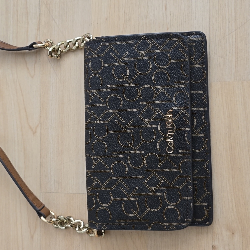 Calvin Klein Crossbody Brown Calvin Klein Lego Wallet Bag 7.5"×5"